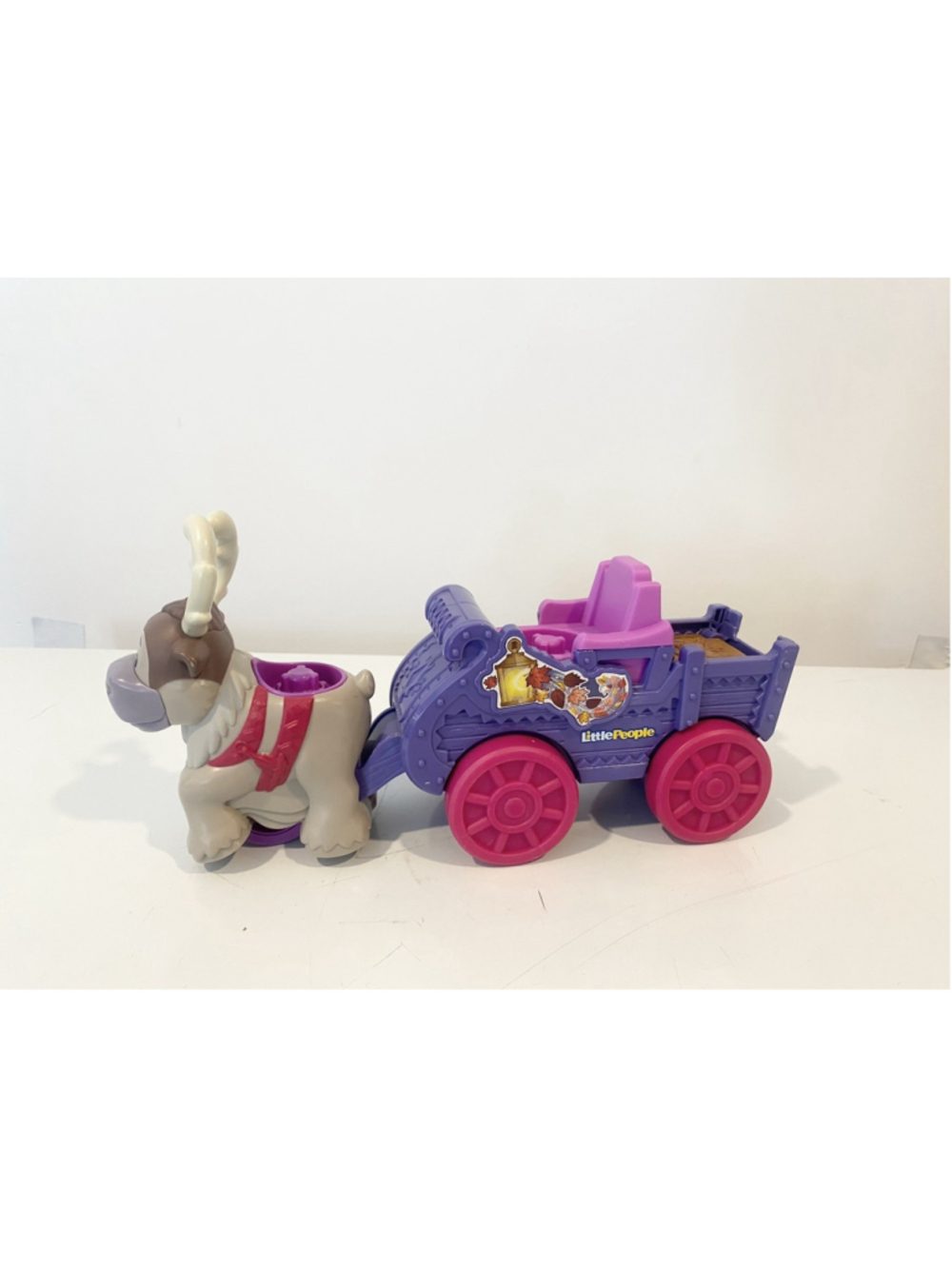 Fisher Price Little People Disney Frozen Anna Kristoff Wagon Sven Reindeer Toy